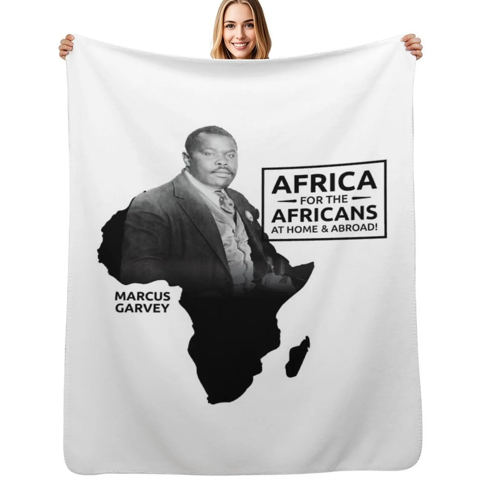 

Marcus Garvey Quote - Africa for the Africans Throw Blanket Stain Resistant Cozy Warm Blanket