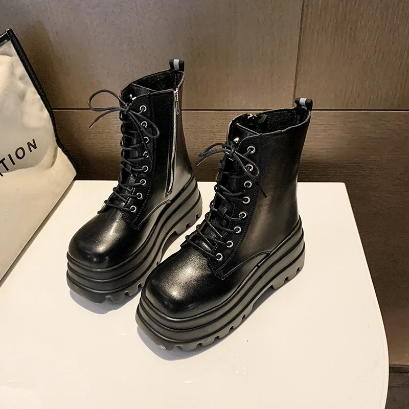 Style Fashionable/comfortable Short Boots for Heightening/slimming Thick-soled Women\'s Boots 9 Cm Catwalk Knight Boots for Women