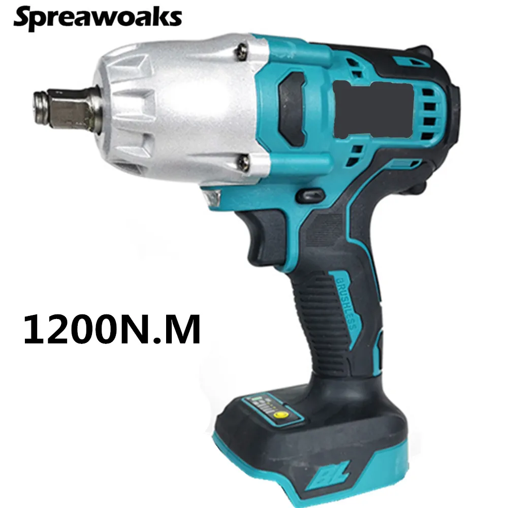 

Large Torque 1200N.m Brushless Impact Wrench 4 Gear 1/2" Electric Cordless Driver Repair Power Tools for Makita 18V Battery