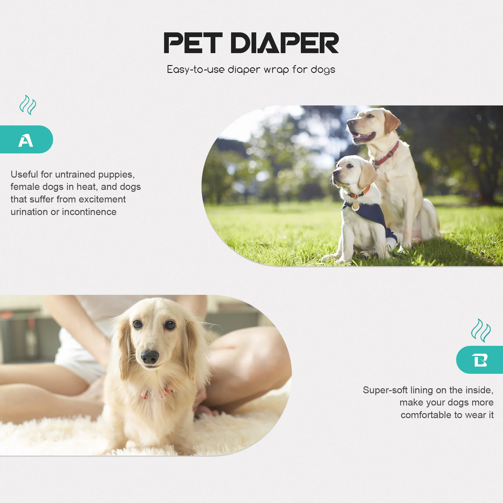 

Cotton Pet Menstrual Pants Super Comfortable Dog Diaper Breathable Reusable Female Dog Period Panties Female Pet Diaper