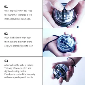 LED Power Pulse Gyro Ball ، مدرب الطاقة ، بدء التشغيل التلقائي لذراع الدوران ، تمرين اليد ، معدات اللياقة البدنية الرياضية أفضل 8 أجهزة تمرين يدوية للمبيعات - رقم 6