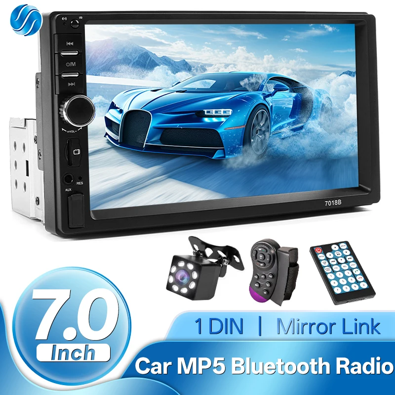 Hippcron 1din 7 Inch Car Raido Multimedia MP5 Player Stereo Mirror Link USB