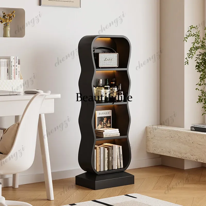 Movable floor-to-ceiling living room shelf display shelf Multi-layer bookshelf Wall storage rack d178