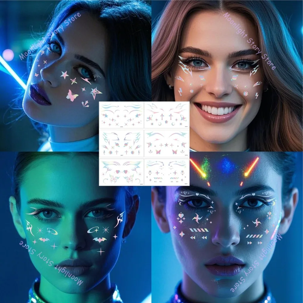 10 個のアイシャドウステッカー一時的な顔の眉毛ステッカーハロウィンカーニバルパーティーコスプレ音楽祭の装飾用