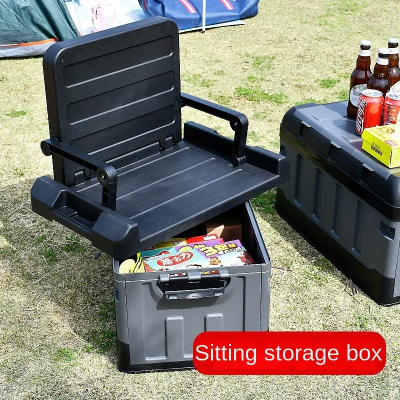 Outdoor Folding Storage Box Can Sit Thick Camping Car/Kitchen Storage Box Camping Car Backup Large Movable Storage