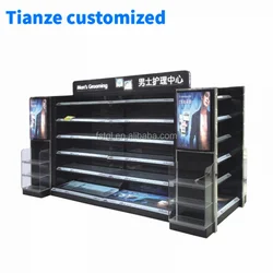 [Customized]Custom cosmetics shop counter display stand high-end illuminated display rack