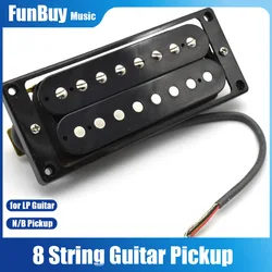 8 String Dual Coil Electric Guitar Humbucker Pickup Neck and Bridge Pickup Black for Lp Electric Guitar