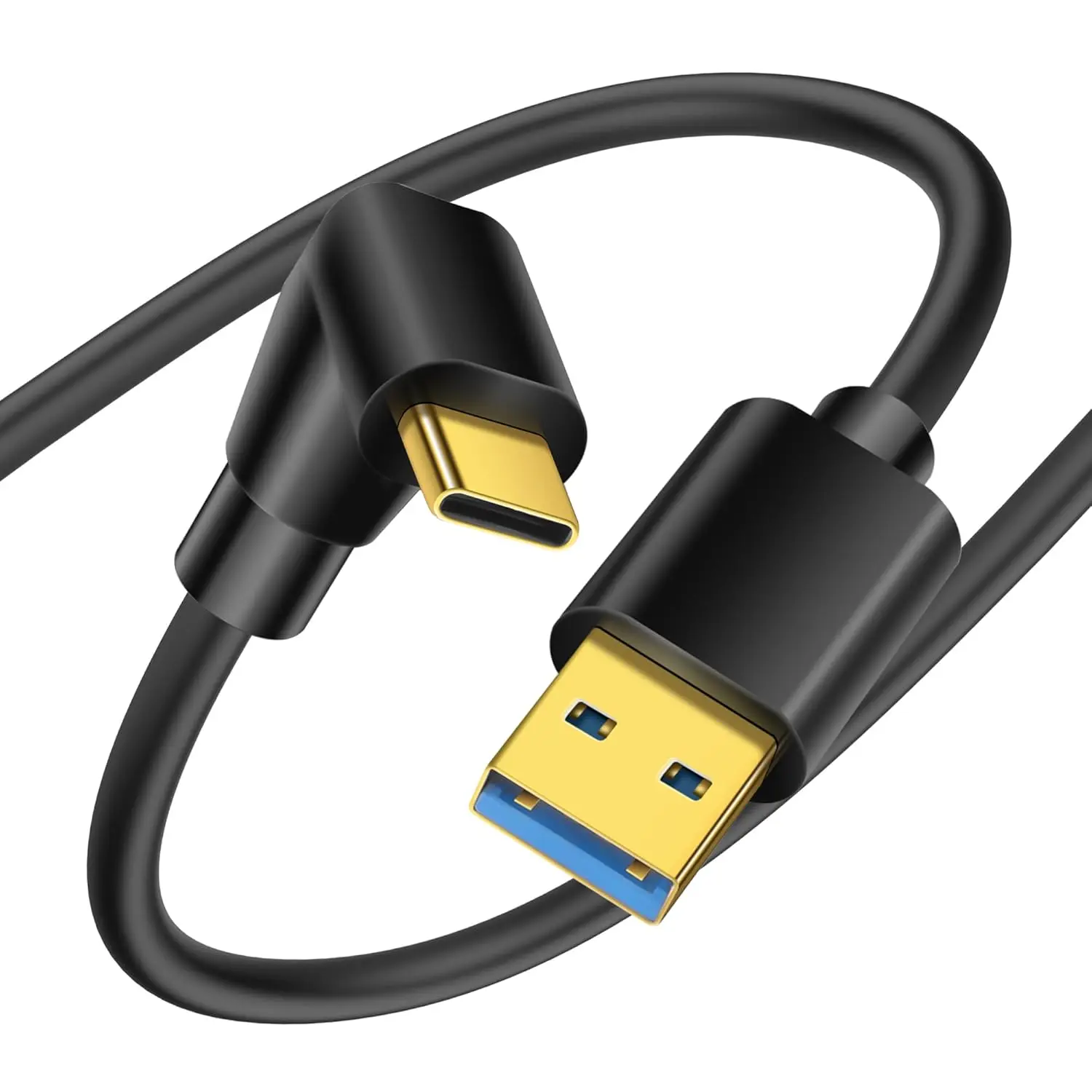 JavicTech 90 Degree USB Type C Cable USB 3.0 A to USB C Up & Down Angle Fast Charge Cord Compatible with Notebook, PC, Tablet