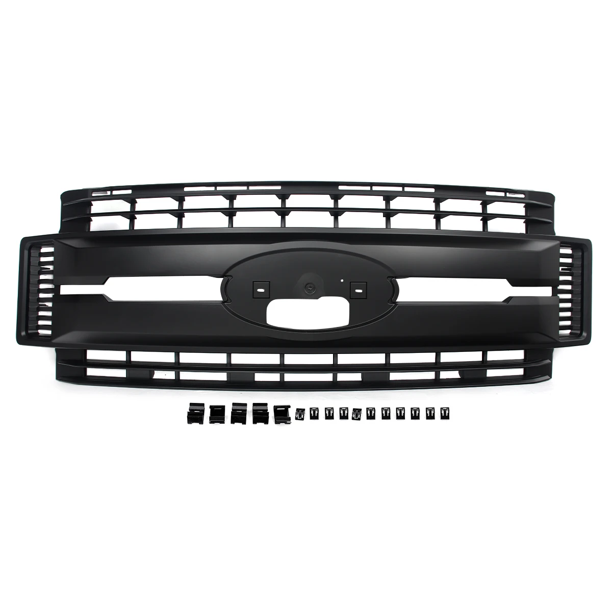 Car Front Grille Front Bumper Upper Grille Modify For 2017-2019 Ford F250 F350 F450 Super Duty Front Hood Grille Matte Black