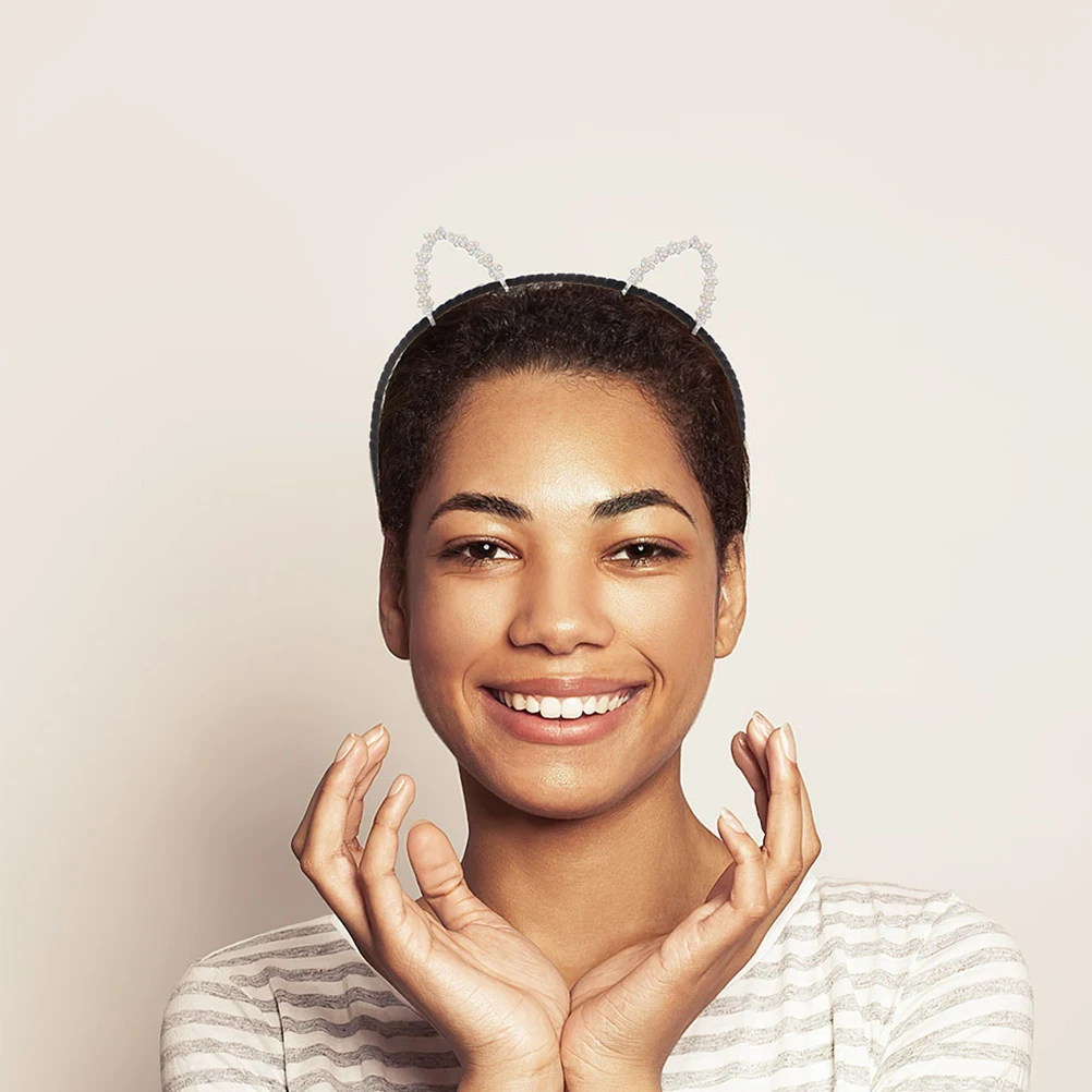 

3 Pcs Cat Ears Headband Animals Cosplay Costume Fashion Ers Rhinestones Cat's Hair Hoop Headdress Children's