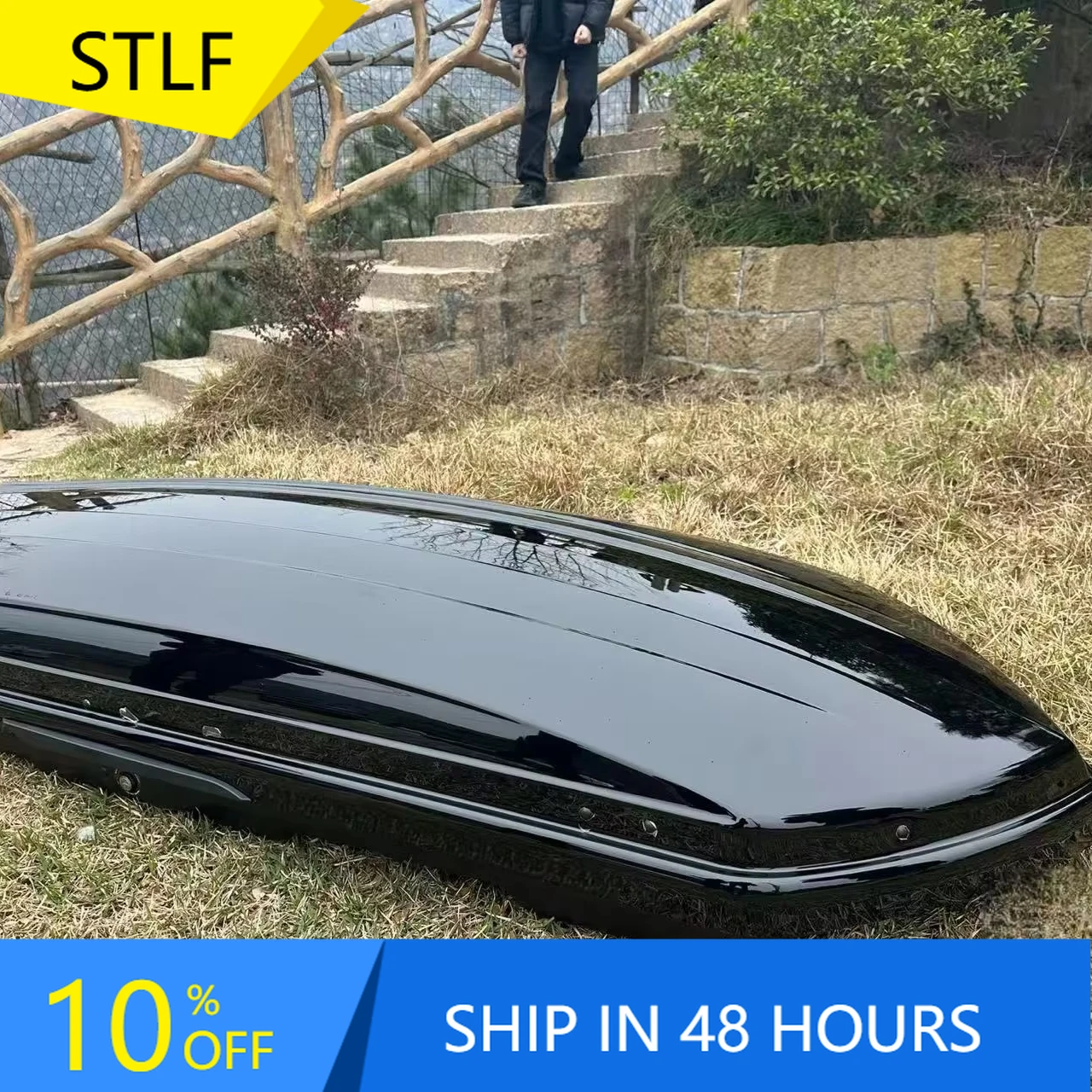 

STLFUniversal Waterproof ABSPlastic Roof Box Accessory New Design Sports Style Hitch Mount Cargo StorageToyotas Car Roof Top Fit