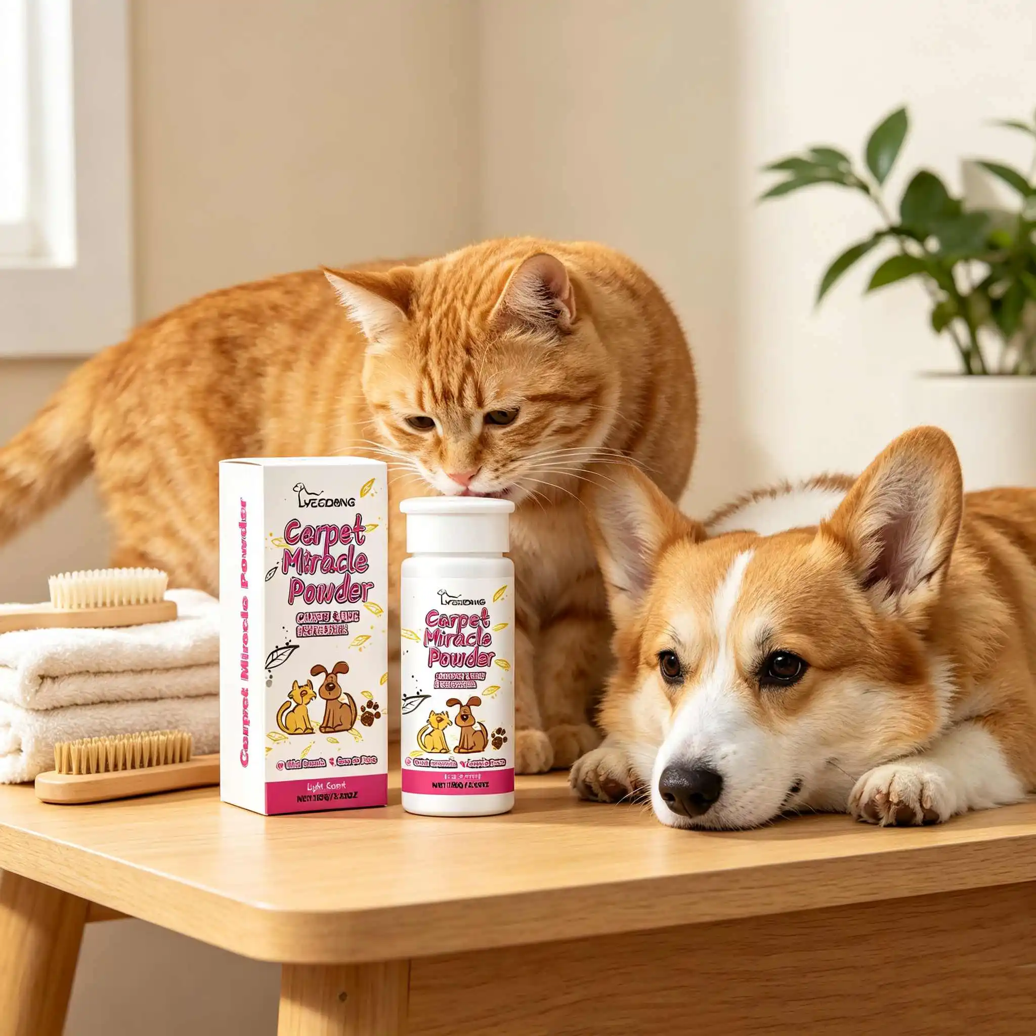 Pet Carpet Deodorizing Powder Freshens Eliminates Pet Bad Odors For Pet Urine Odor Neutralizer Cats Dogs Body Smell Carpet Clean