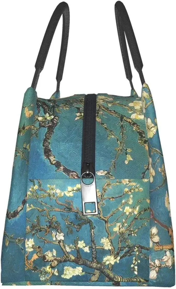 Vincent Van Gogh Blossoming Almond Tree Lunch Bag Tote Bag Lunch Bag for Men Women Lunch Box Reusable Insulated Lunch Container