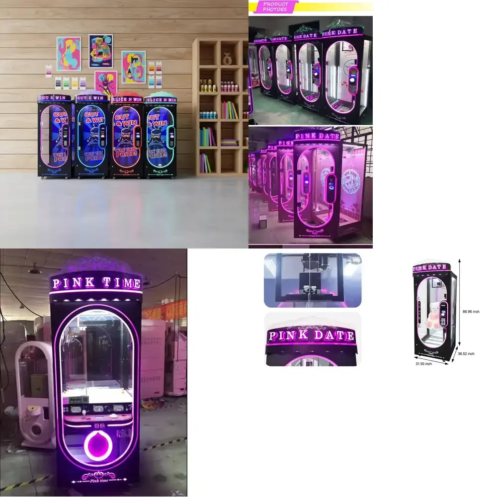 

Игровой автомат-кран для призов Factory Pink Date Cut, монетоприемный, большой, для игрушек и подарков, аркадный, с функцией выдачи призов
