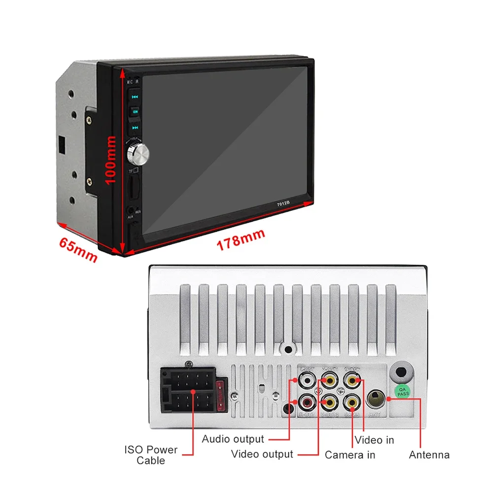 7-calowy 2 Din samochodowy odtwarzacz wideo MP5 Autoradio Mirror Lin-k do uniwersalnego radia samochodowego Samochodowy odtwarzacz multimedialny MP5/FM/BT/USB