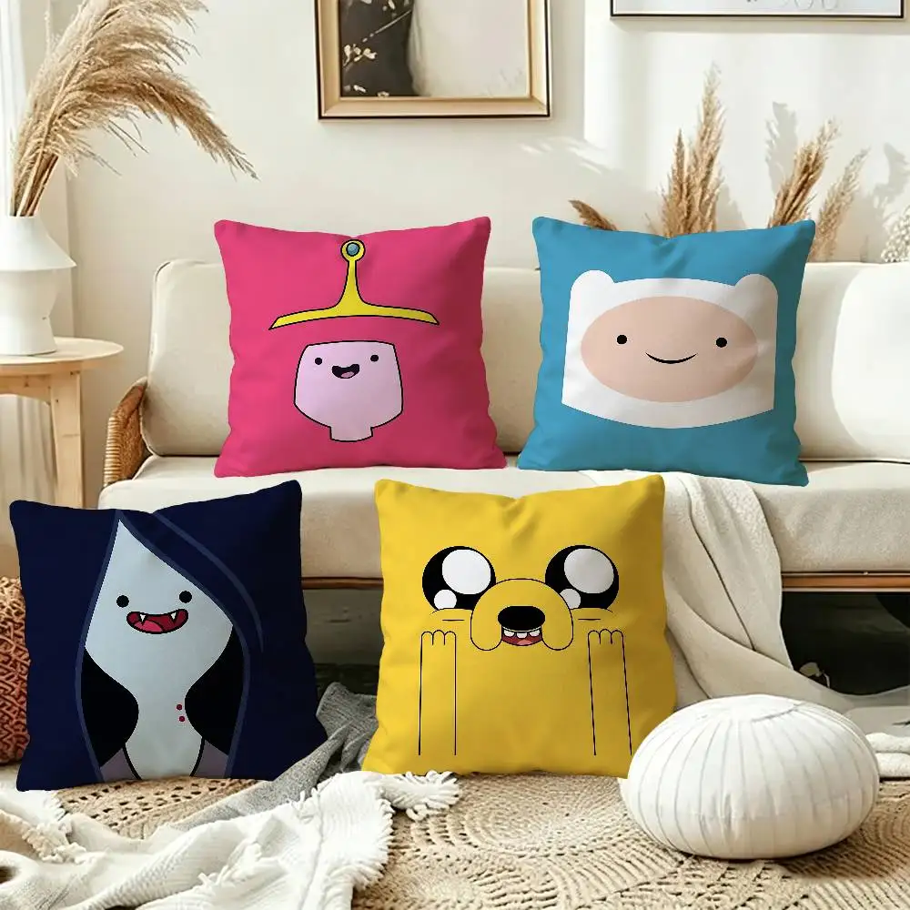 A-Adventurea Time Cartoon Cushion Cover Car Throw Pillow Case For Sofa Car Christmas Gift 40x40cm 45x45cm