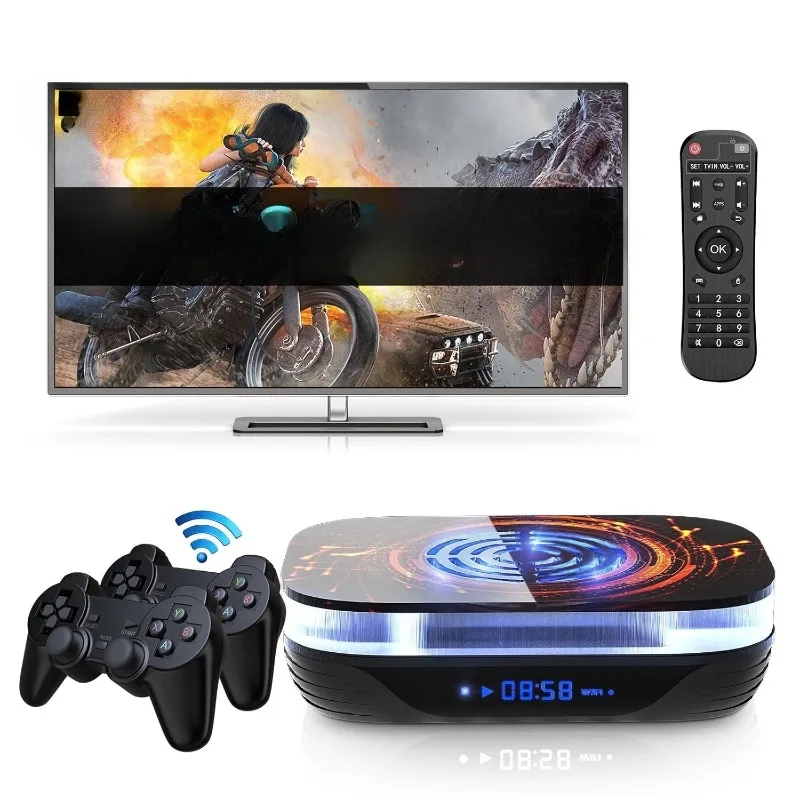 

Игровые консоли Super Console X4 Plus в стиле ретро, встроенные игры 65 000 игр, игровая консоль Plug and Play, Android 11/Emuelec 4.