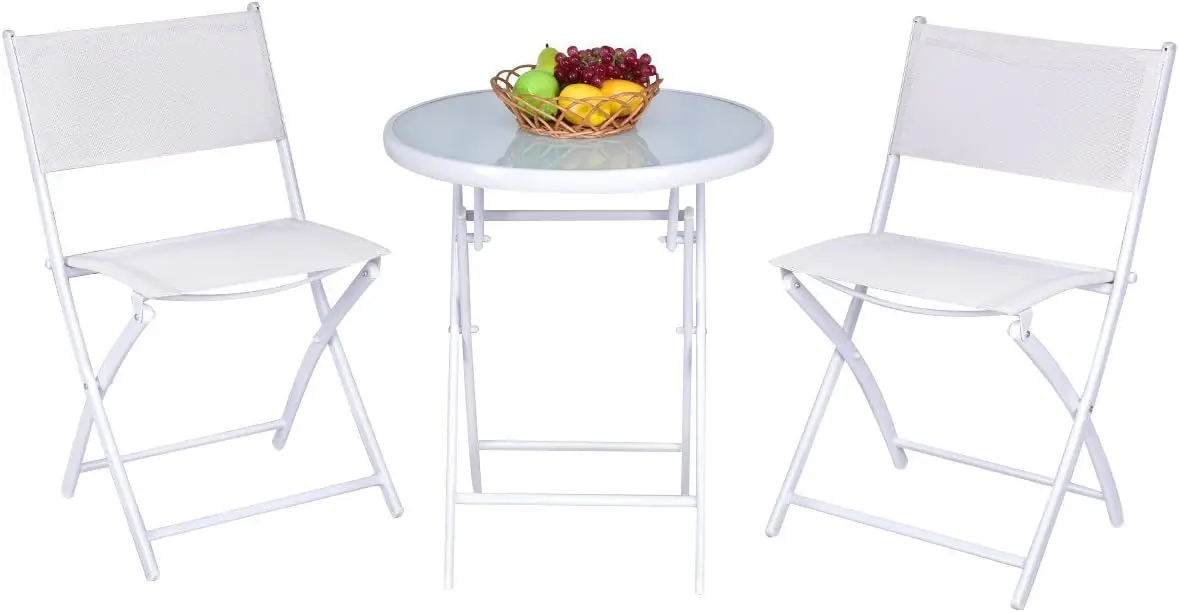 

Набор бистро стола, набор из 3 предметов для бистро-террасы, уличный складной стол и стулья, складной обеденный набор для внутреннего дворика, семейный набор