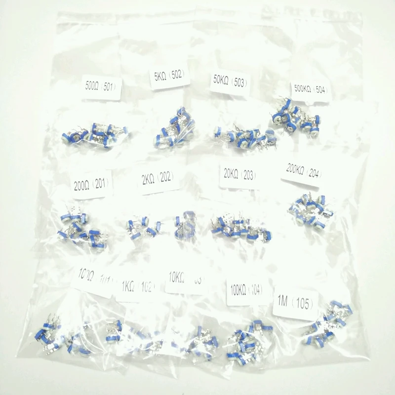 Hot 130Pcs 100 Ohm-500K Ohm Potentiometer Adjustable Resistor Kit