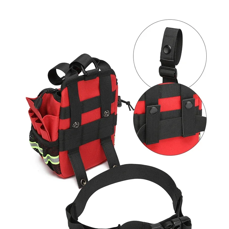 Imagem -06 - Kit de Primeiros Socorros Fanny Pack Armazenamento Médico Bolsa Vermelho da Cintura do Salvamento da Viagem Bolsa Vazia Compact Survival Medicine Pocket Container