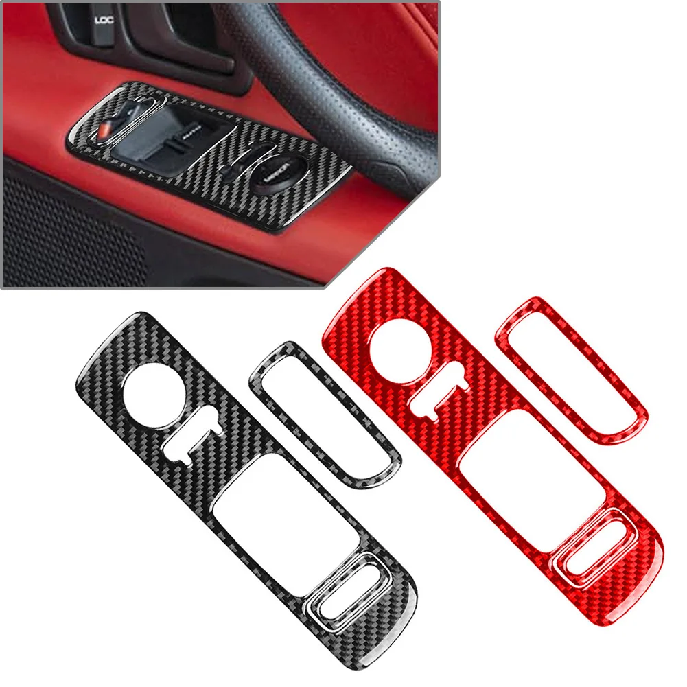 3Pcs RHD Car Inner Door Window Control Cover Trim Decoration For Honda S2000 2000 2001 2002 2003 2004 2005 2006 2007 2008 2009