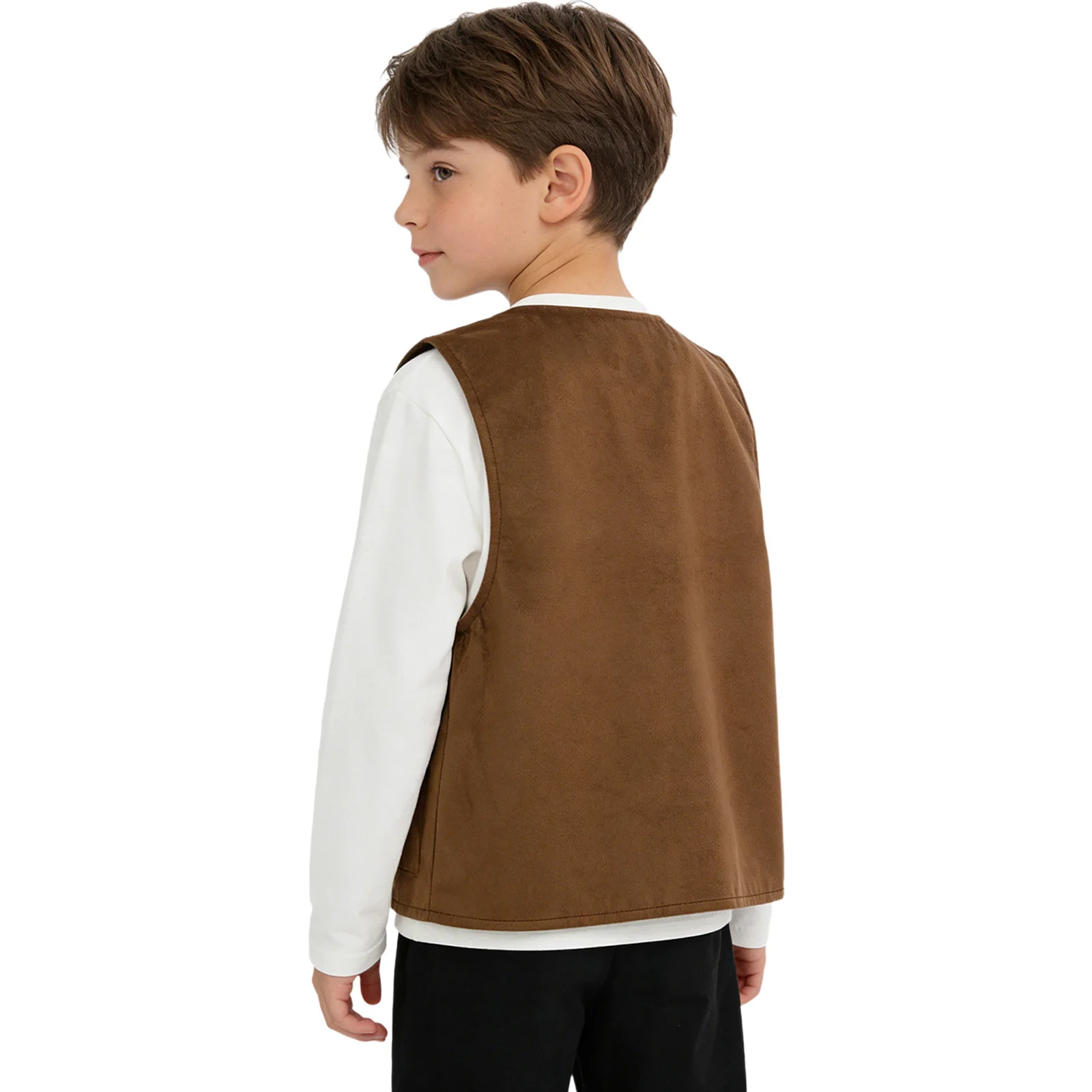 

Boys Girls Cowboy Vest Open Front Print Fringed Waistcoat Jackets Carnival Halloween Western Cowboy Cosplay Performance Costume