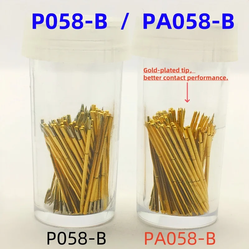 20/100PCS P058-B Gold-Plated Probe Metal Test Pin Test Probe 15mm 0.58mm Needle Seat Spring Test Probe P058-B1 Pogo Pin PA058-B