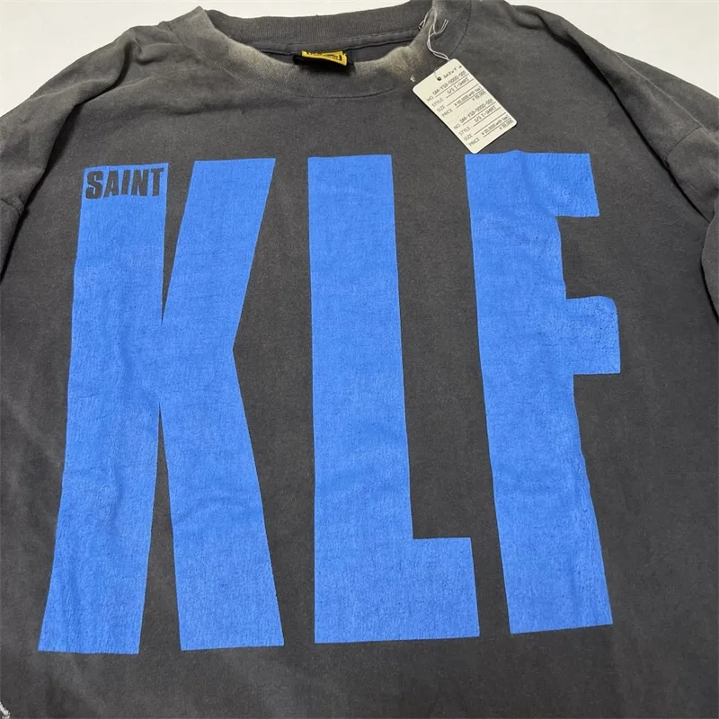 

The KLF BLUE SAINT Mxxxxxx Oversized Long-sleeved Tshirts Men Women 1:1 Best Quality Black Pure Cotton Pullovers