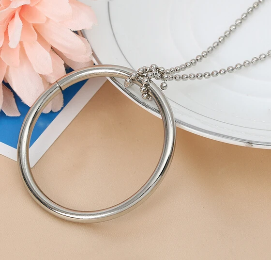 

3Pcs Big Creative Baby Metal Magical Handmade Tricks Props Large Silver Tomorrow Ring Necklace Intelligence Toys Gifts YH148