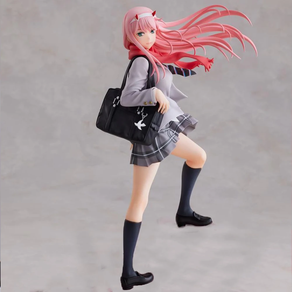 Zero Two figura de Anime de 21cm, figura de acción de pie del equipo nacional FRANXX, uniforme de mochila, modelo coleccionable, juguetes, regalos para niños, 02