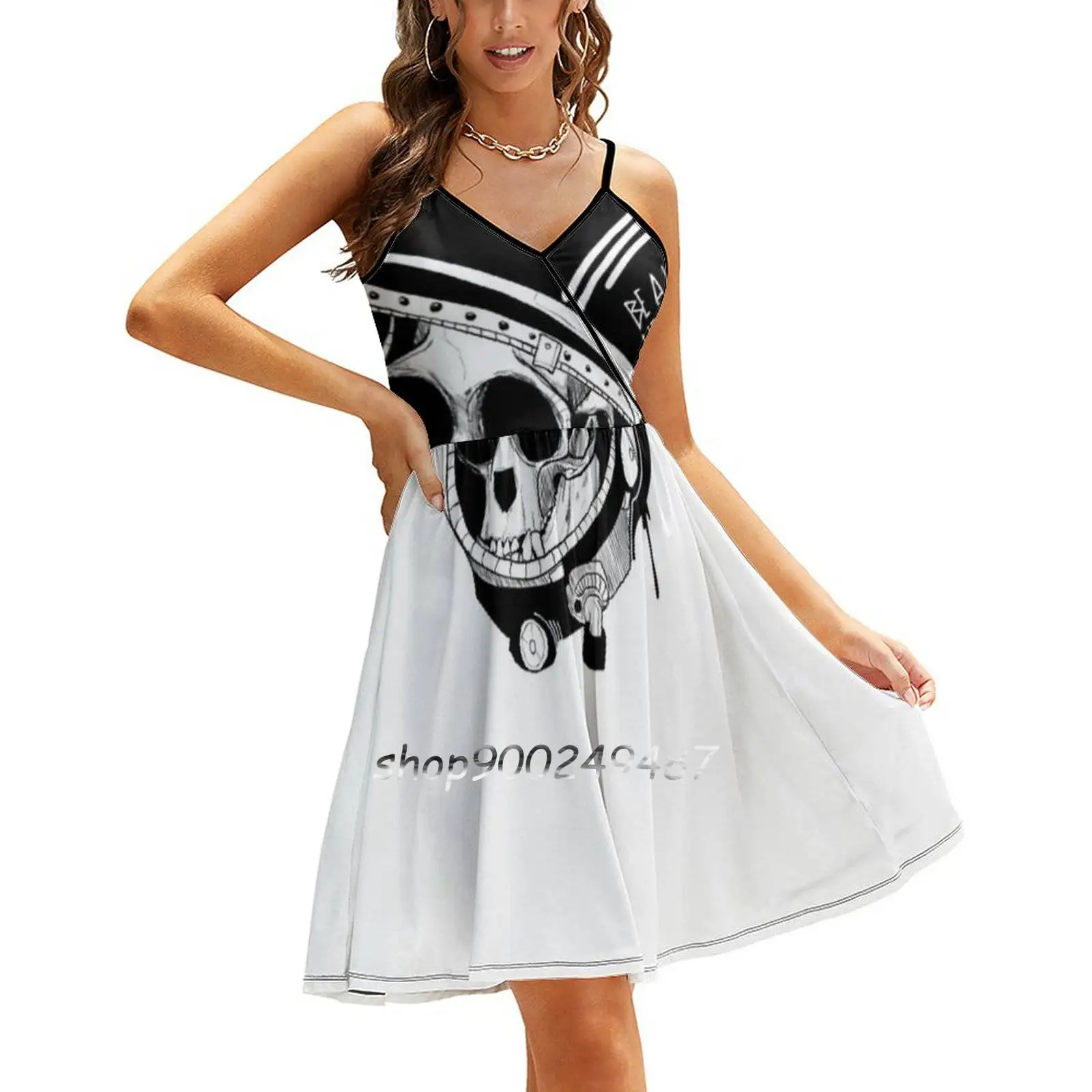 Be A Hero !-Black - Sling Dress Sexy Dress Female High Waist Dresses For Women Skull Monkey Hero Bones Space