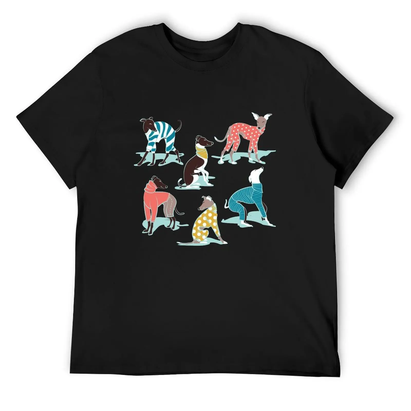 

Greyhounds dogwalk // aqua background T-Shirt kawaii clothes Personalized t-shirt oversize t-shirts man t shirt for men