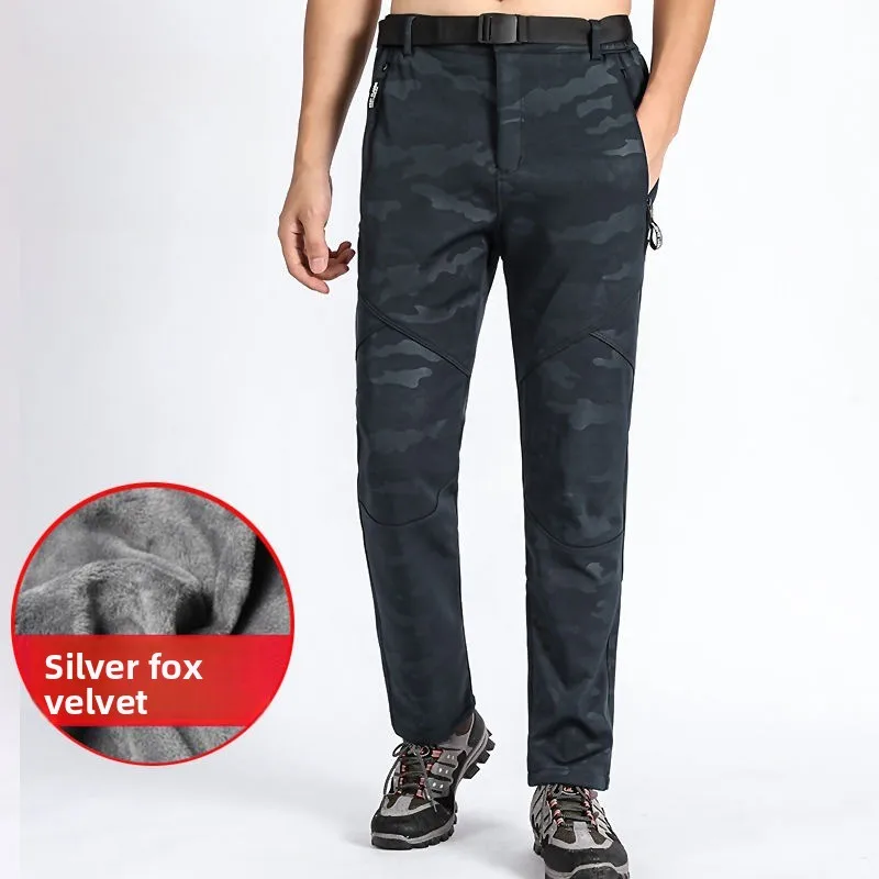 

Мужские зимние флисовые брюки-карго, повседневные износостойкие камуфляжные брюки, толстые брюки из софтшелла, теплые водонепроницаемые термоштаны
