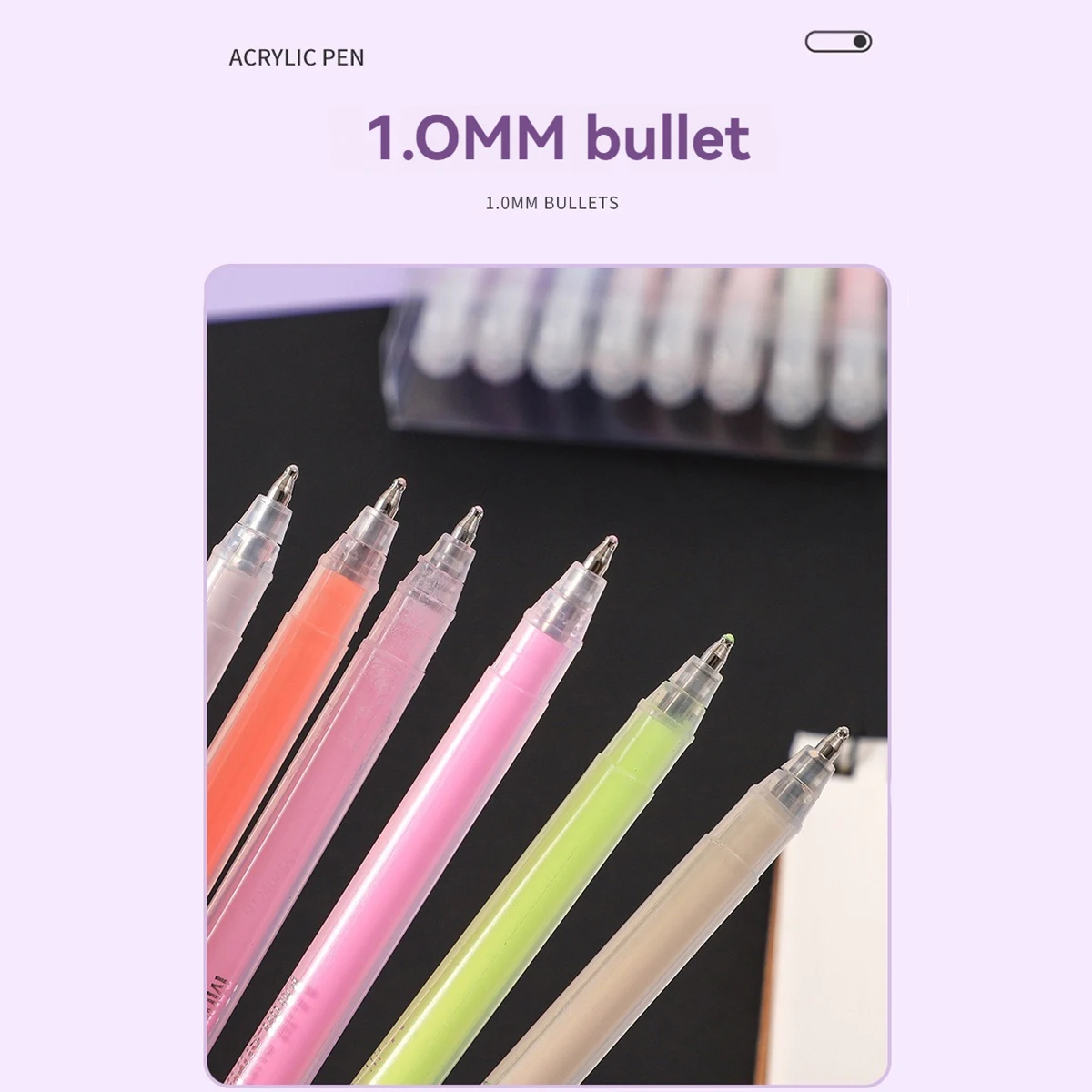 12 Teile/satz Acryl Aquarell Gel Stift Große Kapazität Highlighter Feine Spitze 1,0mm Für DIY Schwarz Karton Zeichnung Markierung Kritzeln – Detail 5