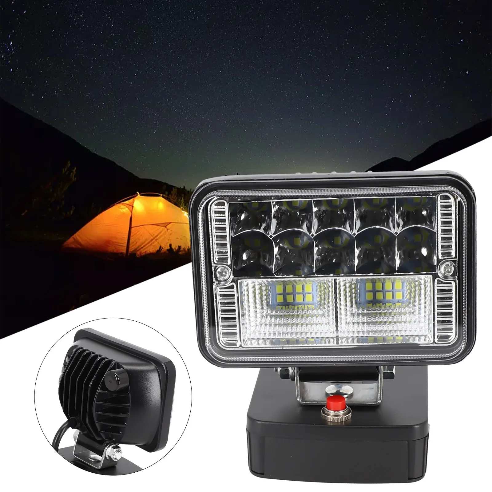 Lampe de travail LED pour voiture, batterie lithium-ion, accessoires PC, Metabo 18V, pièces Eddie Ion, 30W, ABS