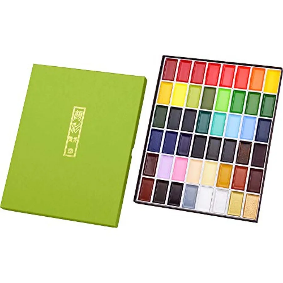 

GANSAI TAMBI Watercolor paint set 48 Colors, Professional-quality art supplies for artist, drawing, sketch, Non-Toxic, Made in