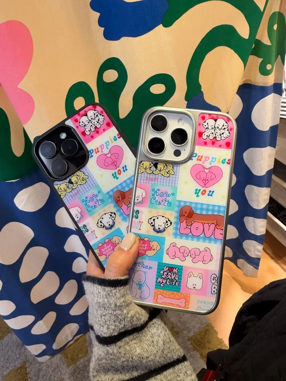 Korean Ins Cute Sweet Collage Puppy Ins Phone Case For Samsung Galaxy S23 S24 S25 S26 PLUS ULTRA FE EDGE Resin Casting Y2K