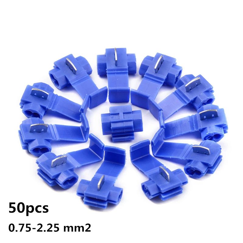 10/50Pcs Lock Wire Electrical Cable Connectors Insulated Terminals Crimp Quick Splice Connector For Car Electrical Cable Snap