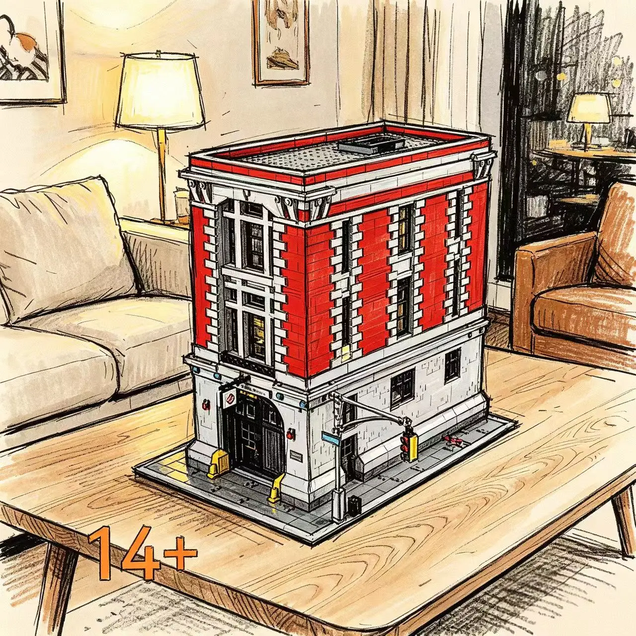 4634Pcs City Street View Ghostbusters Firehouse Headquarters 16001 Building Blocks Bricks Kit Compatible Birthday Gift