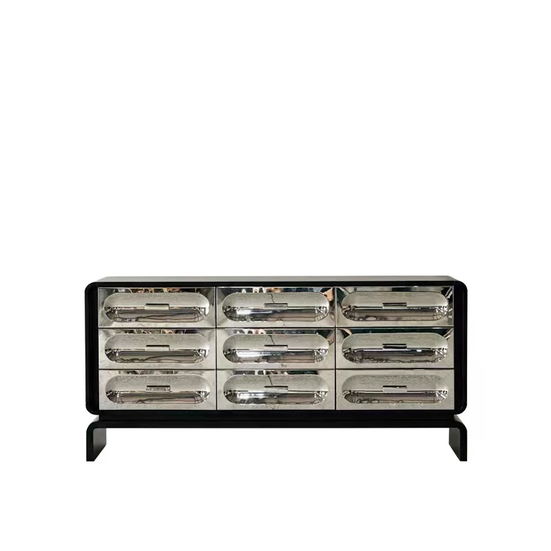 Drawer Dresser Living Room Cabinet Stainless Steel Drawer Modern Sideboard