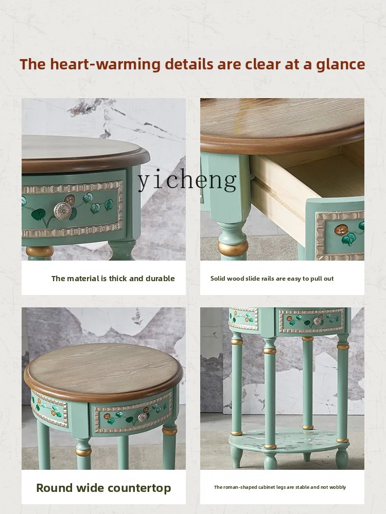 

LSL painted edge table living room home sofa small coffee table retro small round coffee table