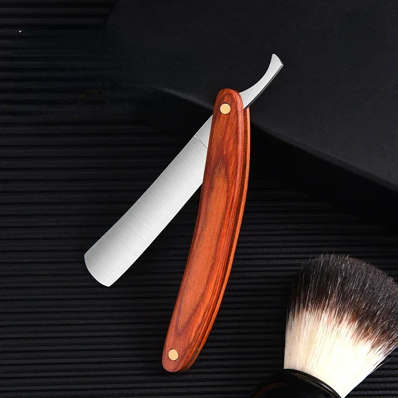 

Professional Barbershop Men's Shaver Straight Edge Barber Razor Knives Manual Beard Shaving Care Shavette with Wiping Cloth