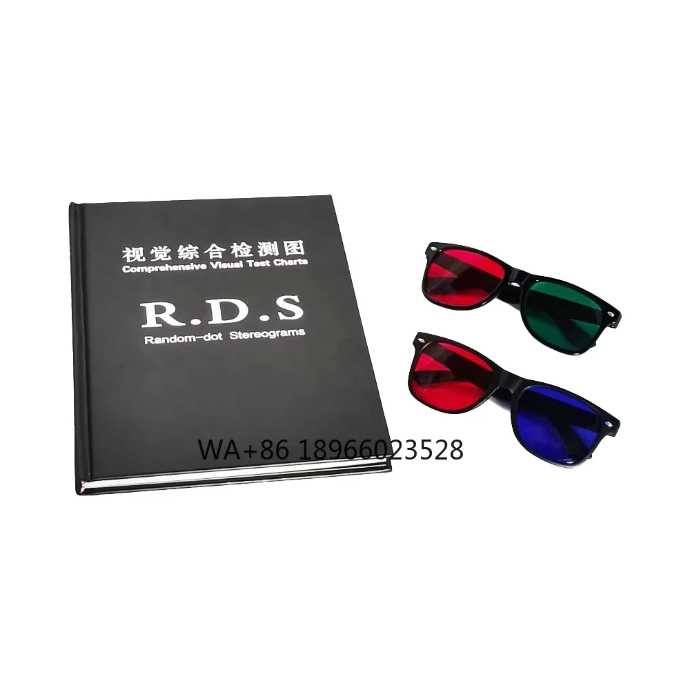 Estéreogramas de puntos aleatorios RDS, gráficos de prueba visuales integrales, libro, ceguera de Color, astigmatismo, tabla de prueba Amsler con gafas
