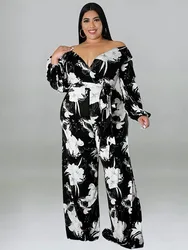 One Piece Autumn Ladies Romper Woman Jumpsuit Long Sleeve Print Loose Jumpsuit Plus Size Jumpsuit Wholesale Bulk Dropshipping