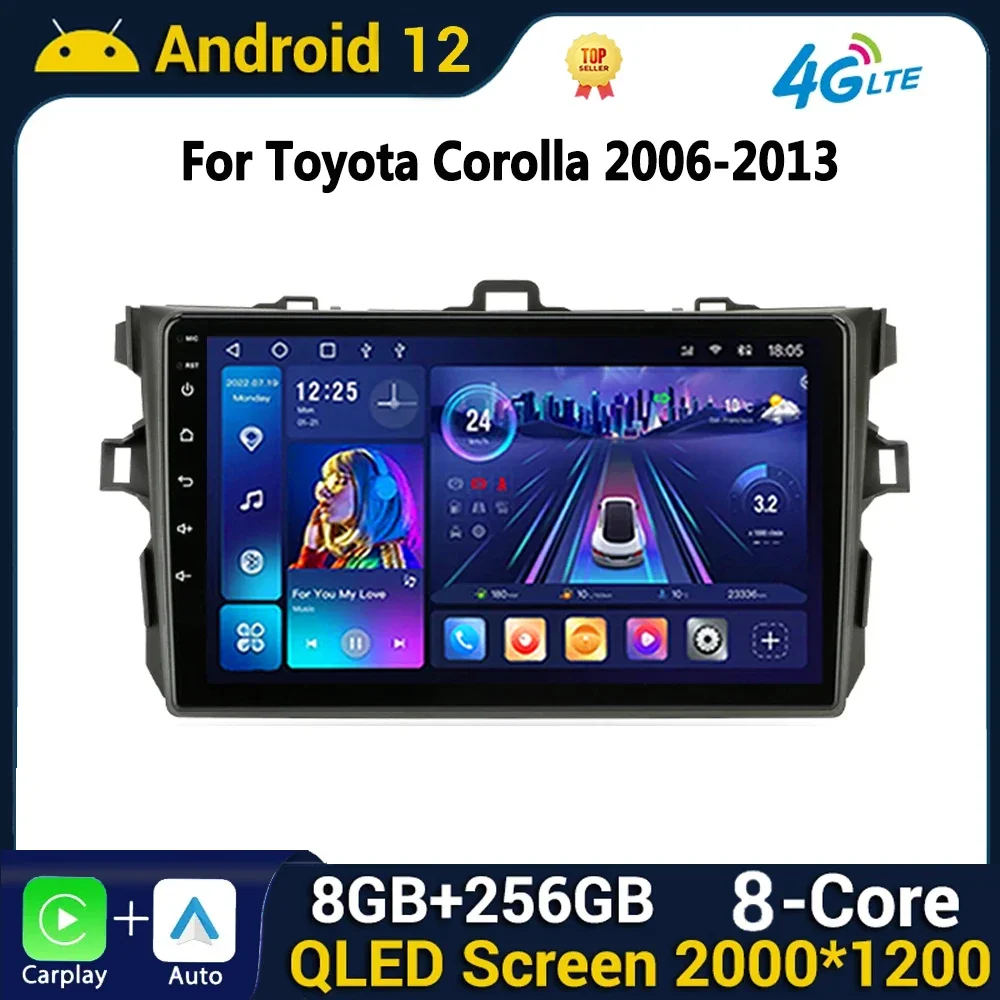 

Android Car Radio Carplay for Toyota Corolla E140/150 2006-2013 Head Unit Multimedia Player 2 Din DVD Speakers Players GPS