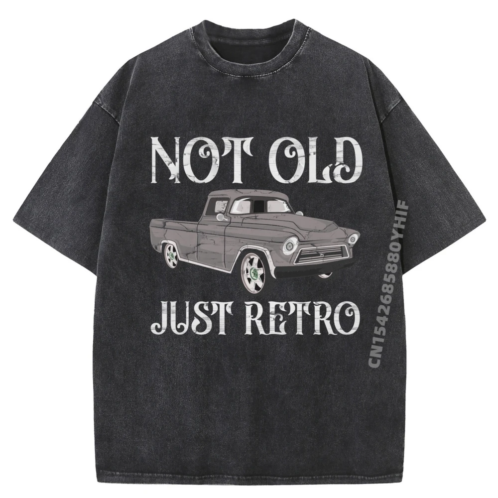 

Повседневная футболка с принтом Not Old Just Retro Pickup Trucks Черная футболка Мужская рубашка Футболки с графическим рисунком Унисекс Промытые футболки