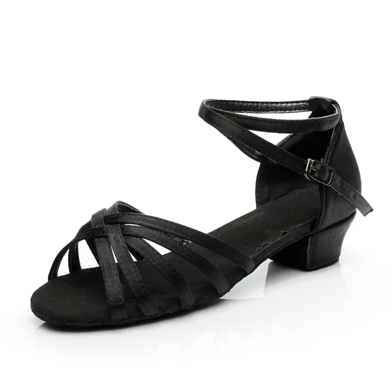 Girl 3cm Latin Dance Shoes Women Soft-soled Cha-cha Belly Flamenco Dance Professional Practice Satin Skin Tone Dance Shoes view 5