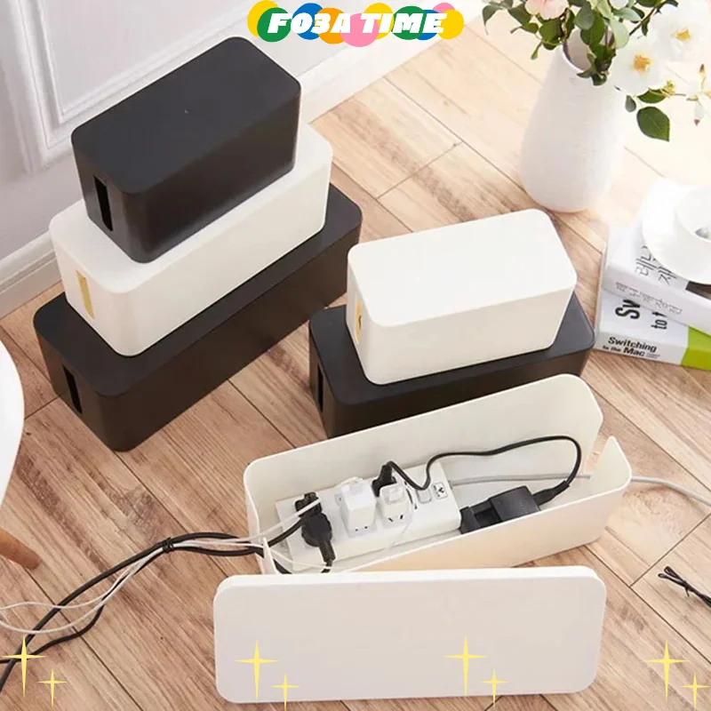 Cable Storage Box Power Board Wire Management Socket Strip Wire Case Dust Charger Socket Organizer Network Bin Charger