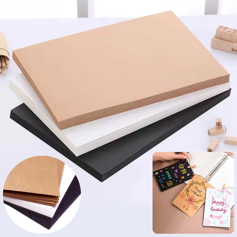 A6 Size143 X 93mm Kraft Paper 350gsm Card Paper, DIY Gift Packing Cardboard Paper Blank Postcard Hand-Drawn Doodles