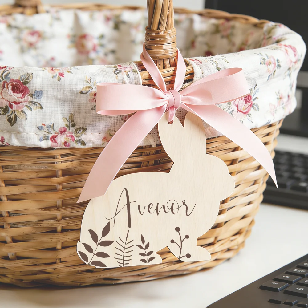 Personalized 5 Pack Engraved Easter Tags Custom Name Ornaments No Ribbon Included For Basket Door Wall And Festival Gift Giving